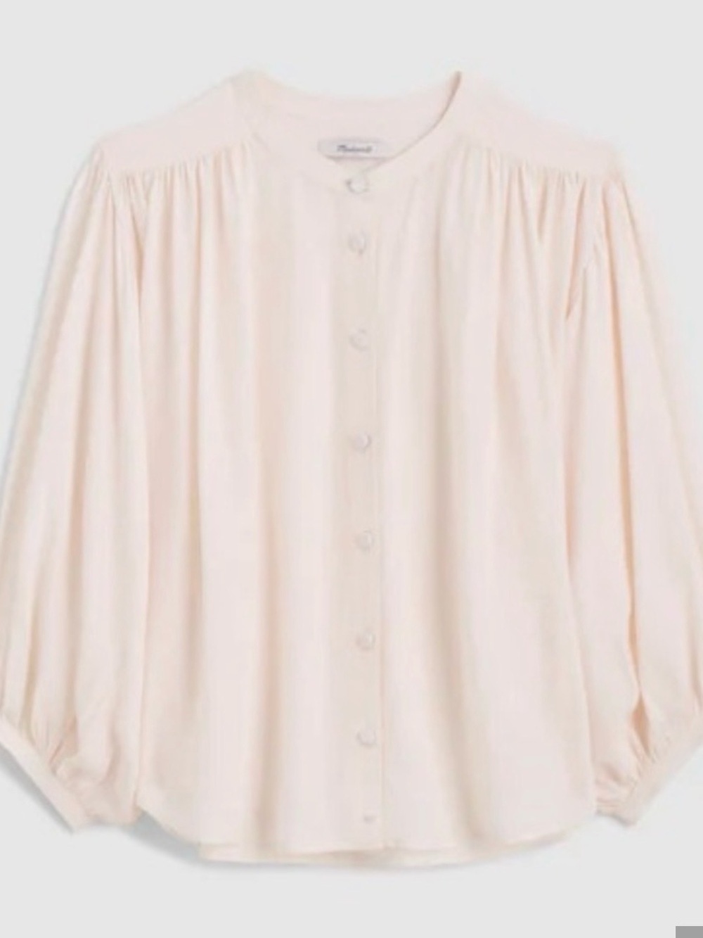 NWT Madewell Shirred Crewneck Button-Up Top size M - Picture 5 of 8